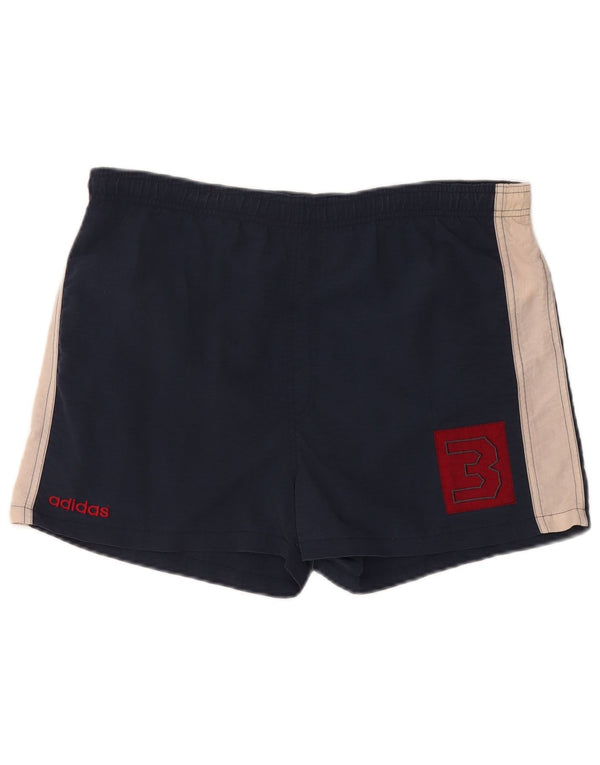 Pantaloncini da bagno grafici da uomo Adidas Large in nylon color block blu navy