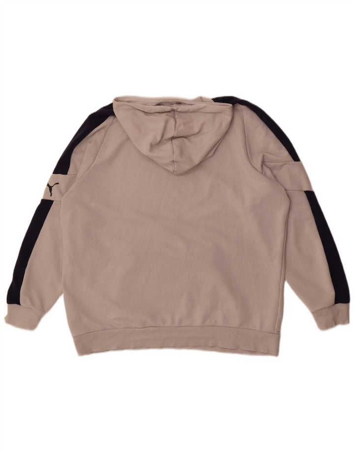 Felpa con cappuccio grafica da uomo Puma XL in cotone color block grigio