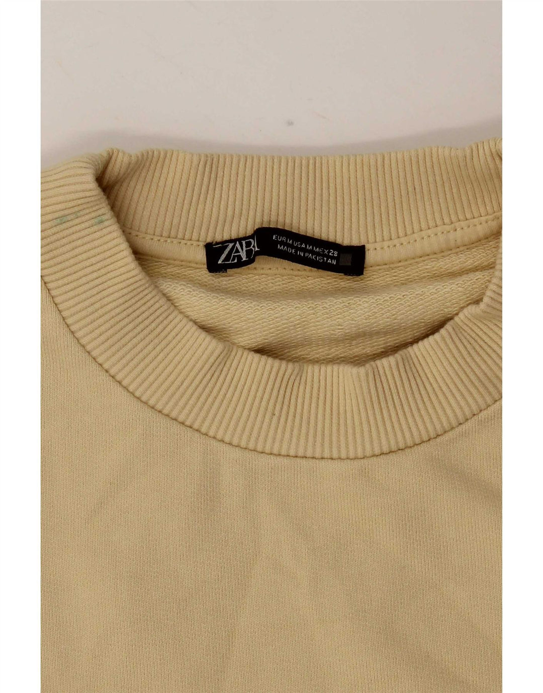 Felpa da donna Zara UK 14 cotone giallo medio