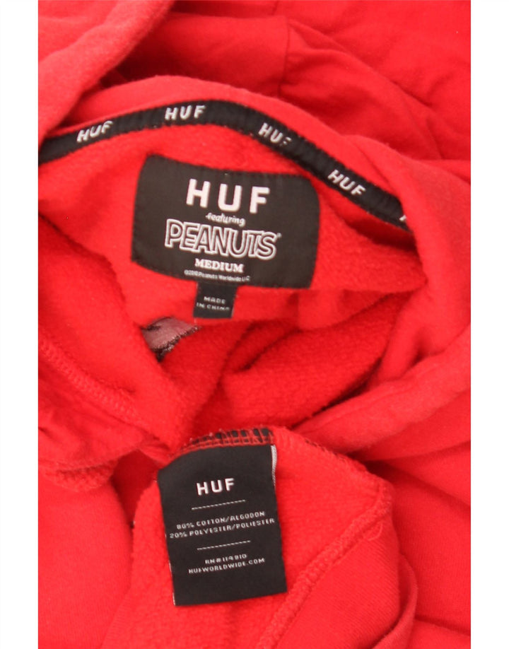 Felpa con cappuccio grafica da uomo HUF Peanuts, cotone rosso medio