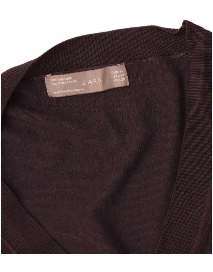 Maglione cardigan da donna Zara UK 12 Viscosa grigio medio