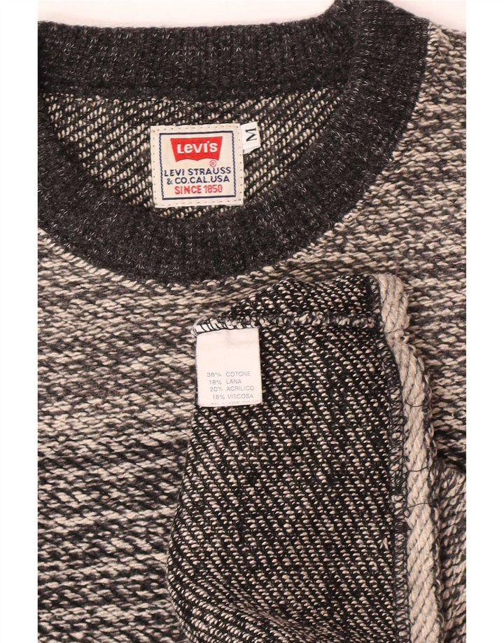 Maglione maglione girocollo da uomo Levi's in cotone a righe grigio medio