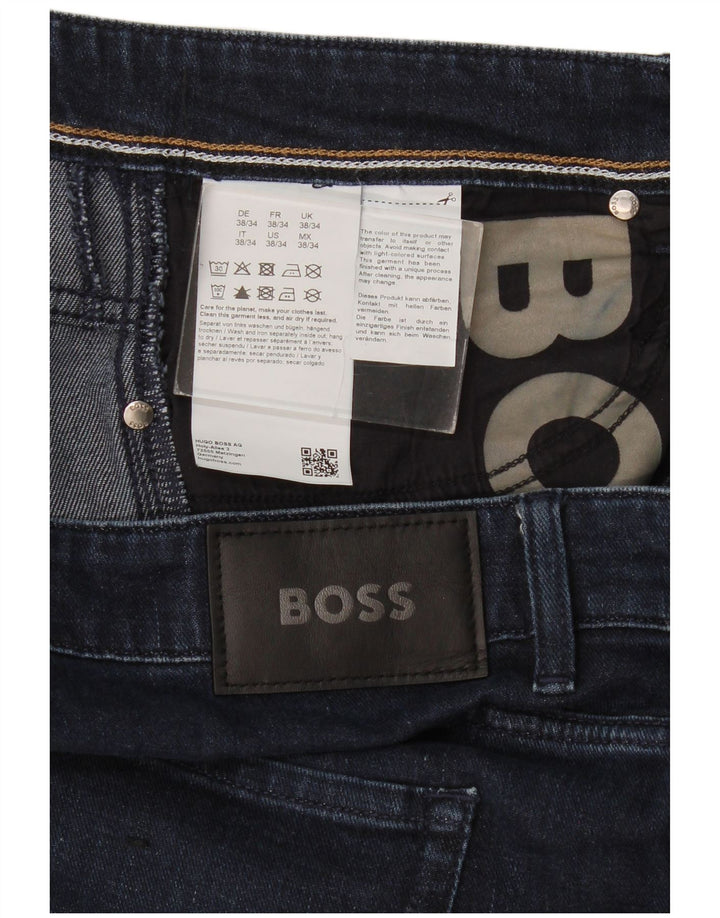 Jeans slim da uomo Hugo Boss W38 L34 cotone blu navy