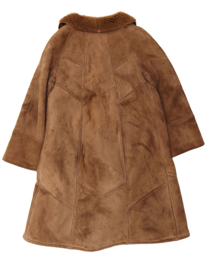 Cappotto in shearling vintage da donna IT 44 Shearling classico marrone medio