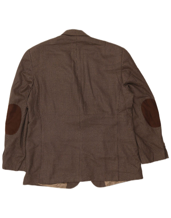 Giacca blazer da uomo a 2 bottoni IZOD UK 44 2XL Rayon gessato marrone