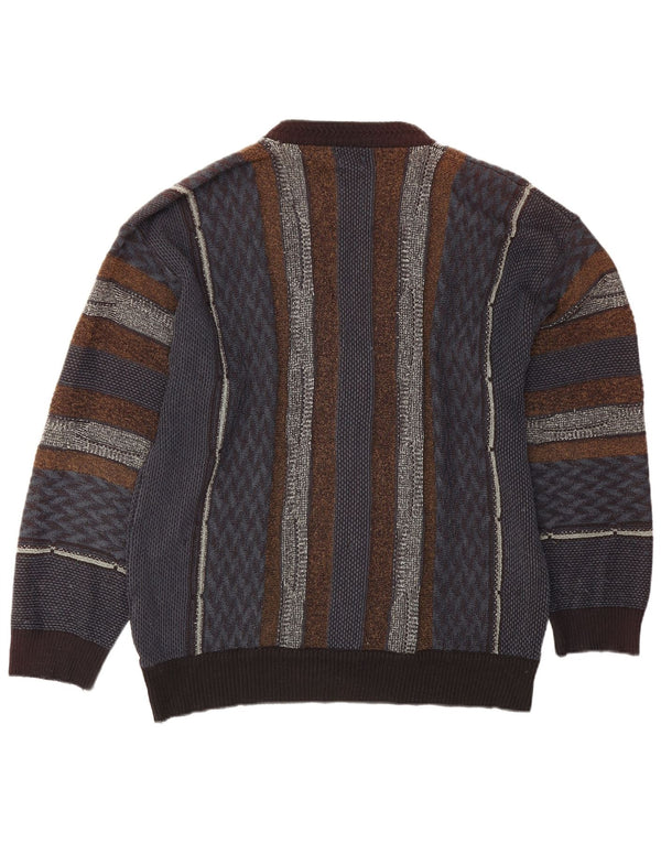 Maglione cardigan da uomo Casualland 2XL Acrilico a strisce blu navy