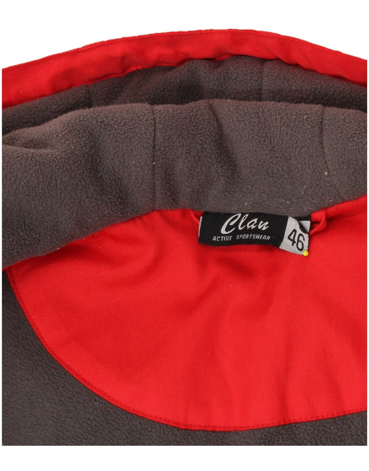 VINTAGE Mens Hooded Windbreaker Jacket UK 46 3XL Red