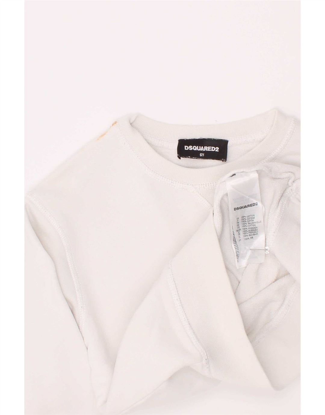 Felpa grafica per ragazze Dsquared2 5-6 anni in cotone bianco