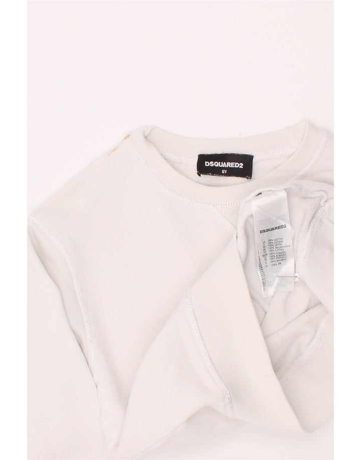 Felpa grafica per ragazze Dsquared2 5-6 anni in cotone bianco