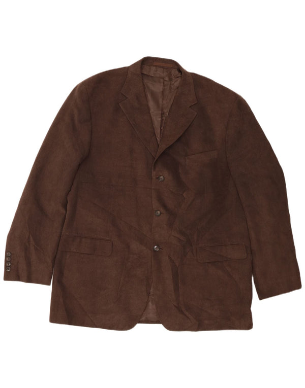 Giacca blazer in velluto a coste a 3 bottoni Marks & Spencer da uomo UK 46 XL Marrone