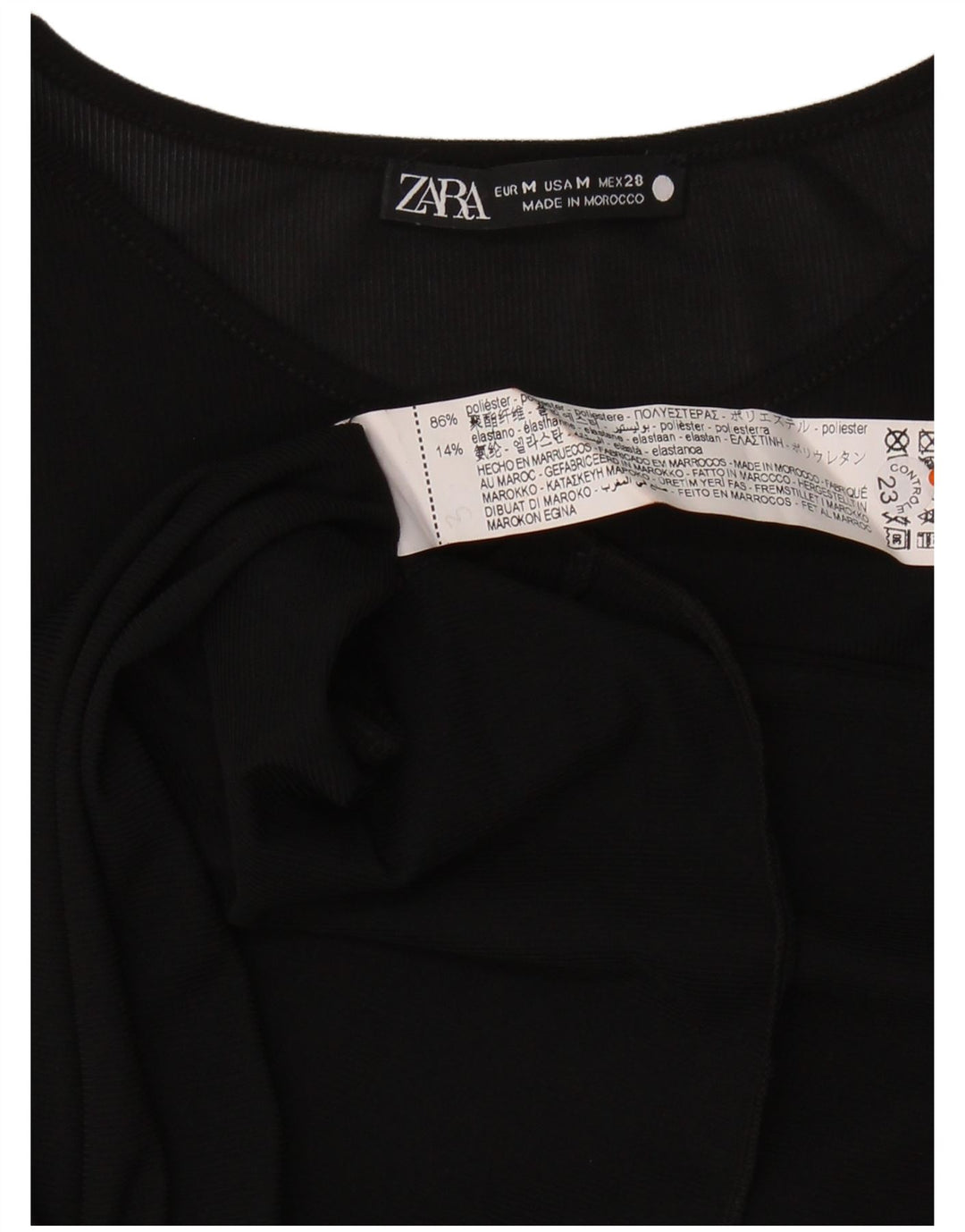 Top Zara da donna a maniche lunghe UK 14 poliestere nero medio