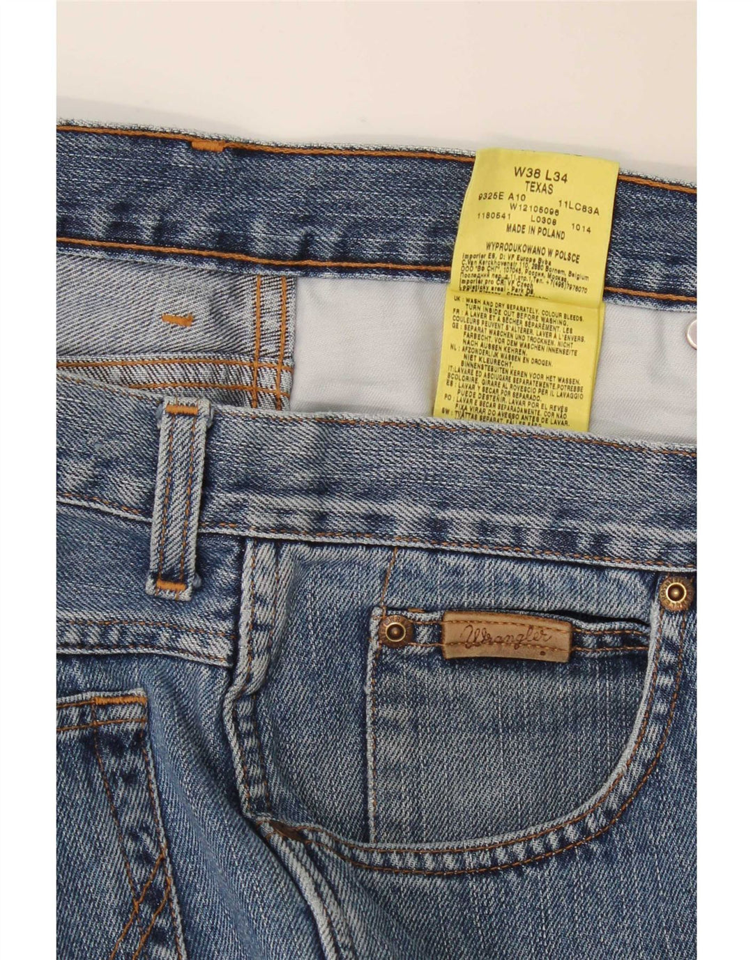 Jeans dritti da uomo Wrangler Texas W38 L34 cotone blu