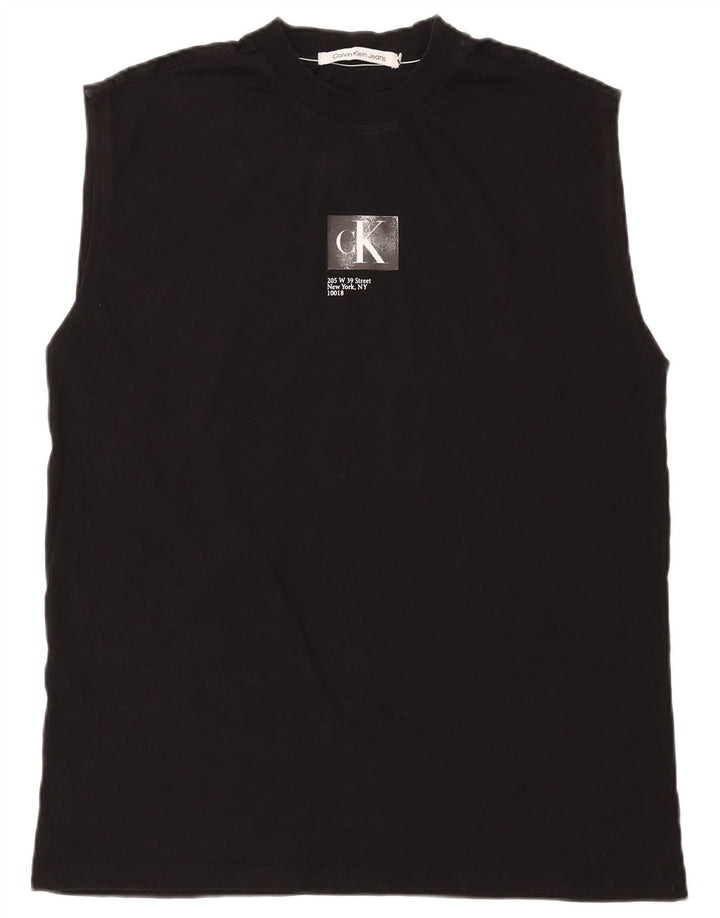 Canotta grafica da uomo Calvin Klein Jeans, cotone nero medio