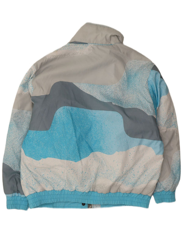 Giacca da sci oversize da donna con motivo astratto GSL UK 14 Cotone blu medio