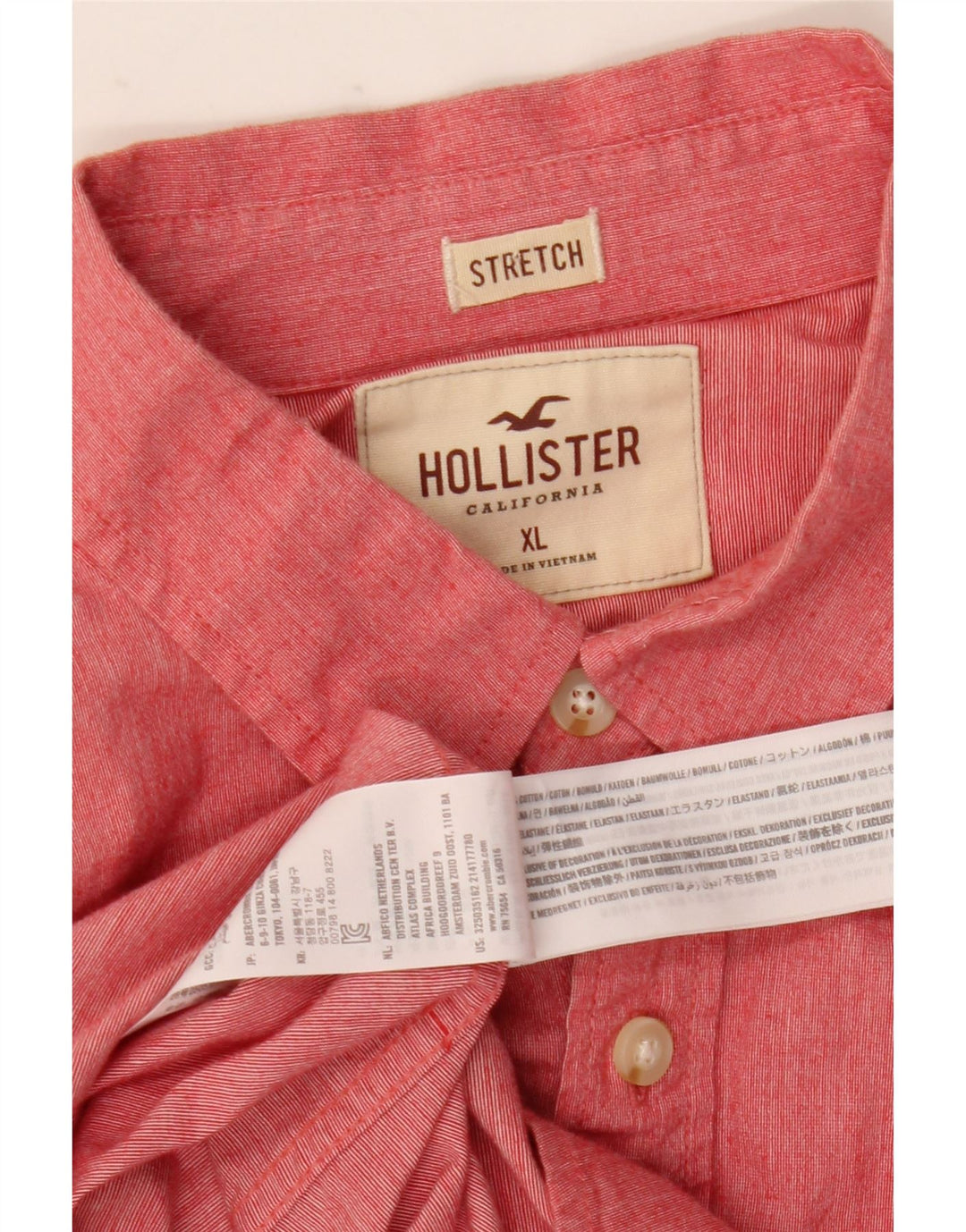 Camicia da uomo HOLLISTER XL in cotone rosso