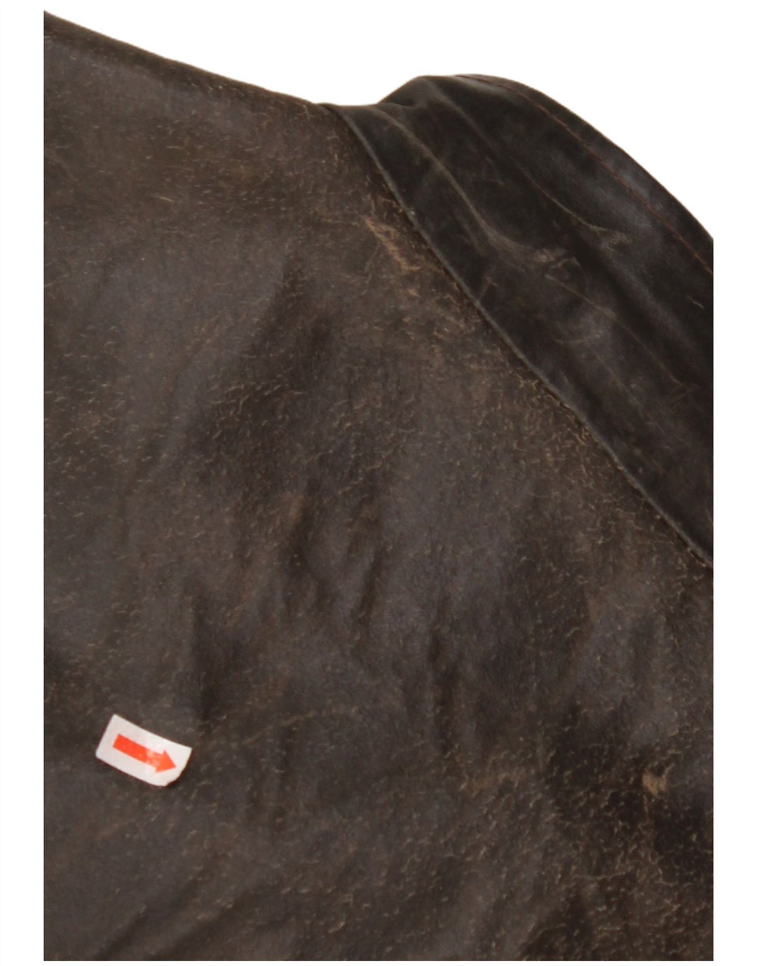 Giacca in pelle da donna con maniche a 3/4 VINTAGE UK 14 Pelle marrone medio