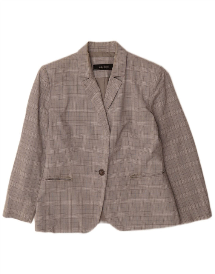 Giacca blazer a 1 bottone da donna Zara EU 40 pied de poule grigio medio