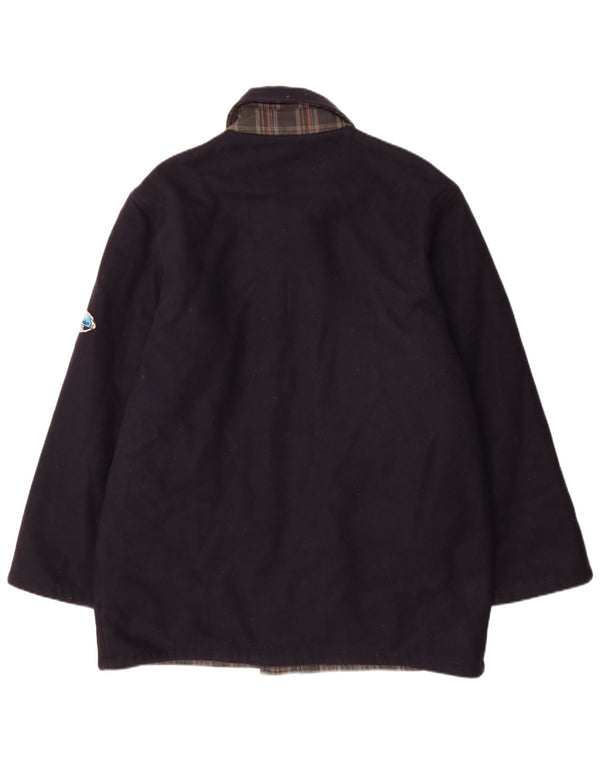 Cappotto reversibile da uomo North Pole UK 42 XL Lana blu navy