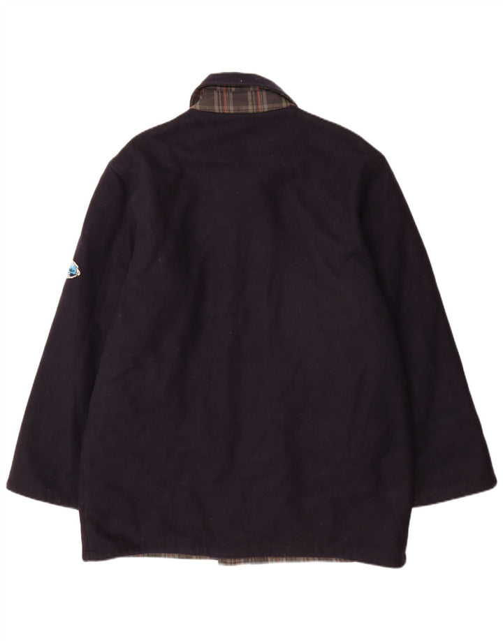 Cappotto reversibile da uomo North Pole UK 42 XL Lana blu navy