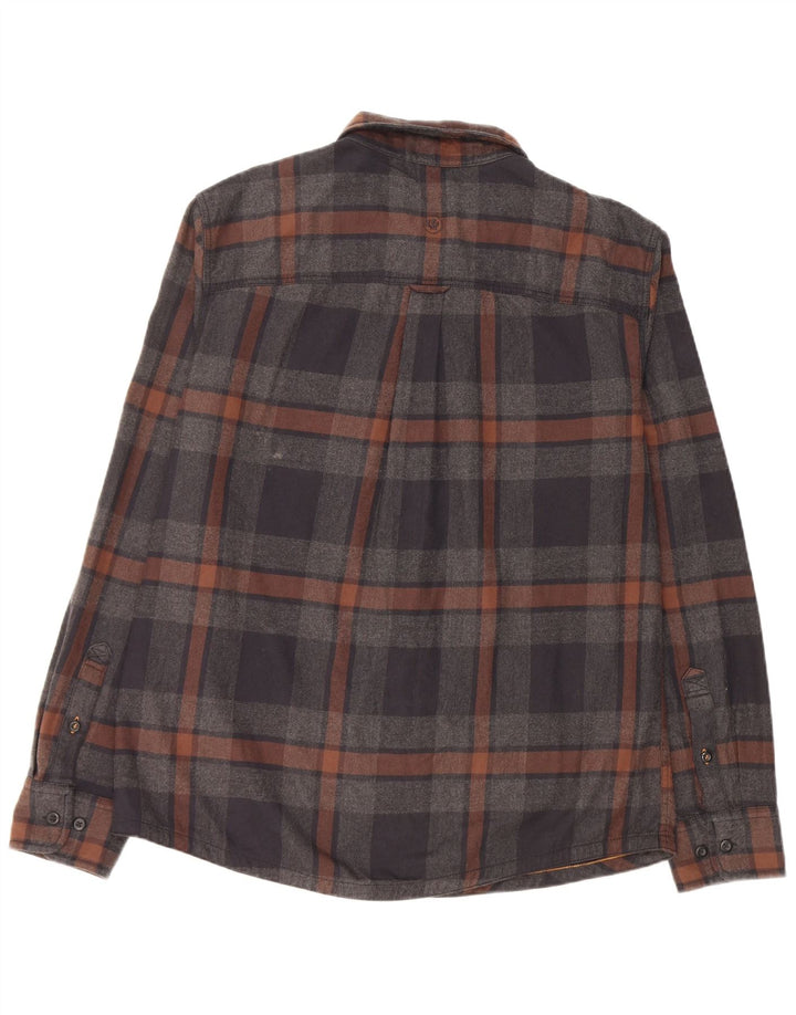 Camicia in flanella da uomo Fat Face, cotone scozzese grande grigio