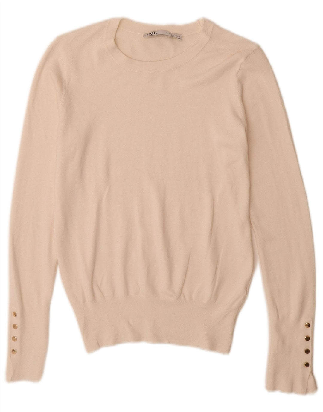 Maglione maglione con scollo a barca da donna Zara UK 10 piccolo bianco