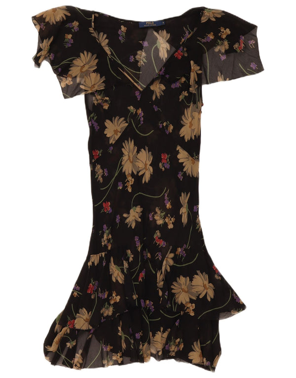 Abito asimmetrico da donna Polo Ralph Lauren US 8 medio nero floreale