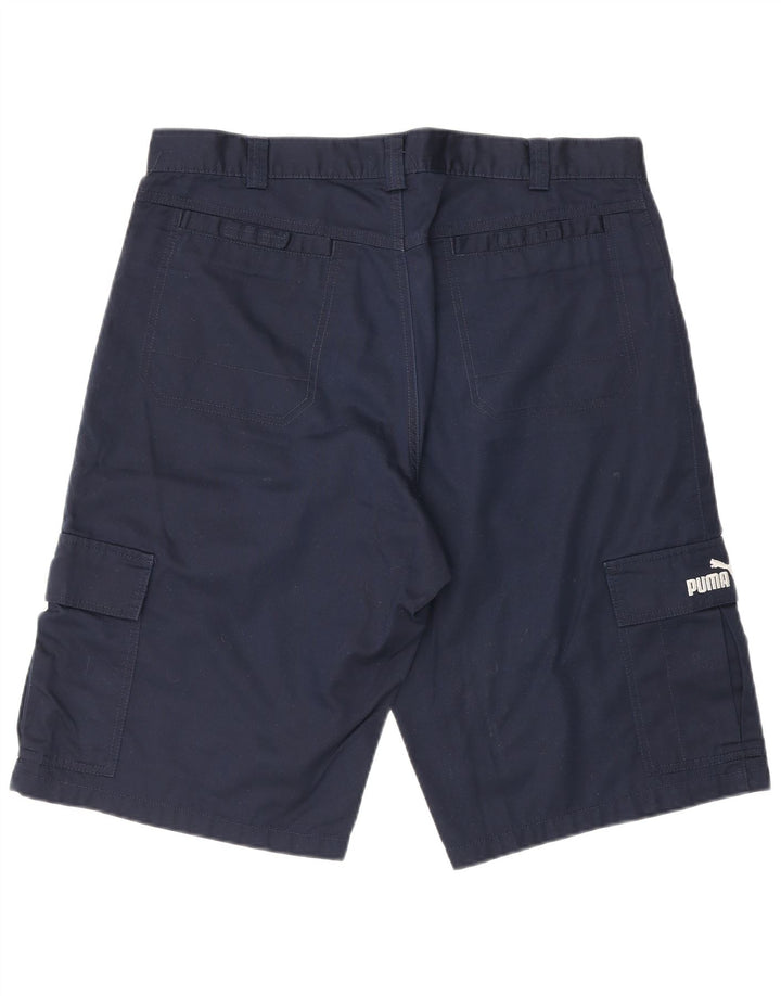 Pantaloncini cargo da uomo PUMA medi W32 in cotone blu navy