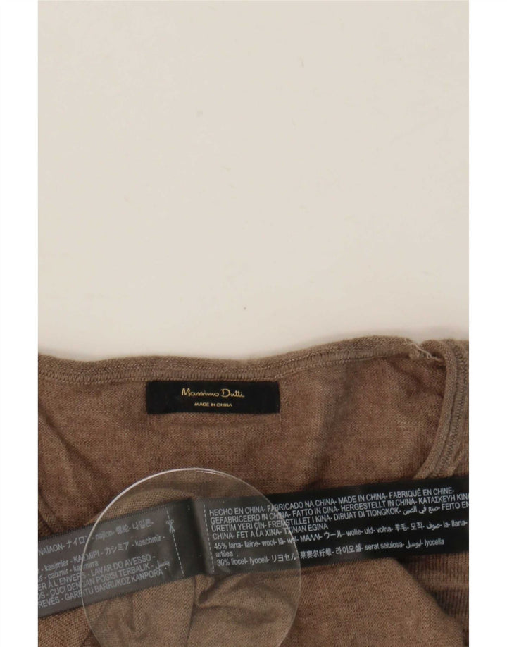 Maglione maglione girocollo da donna Massimo Dutti UK 10 piccolo marrone