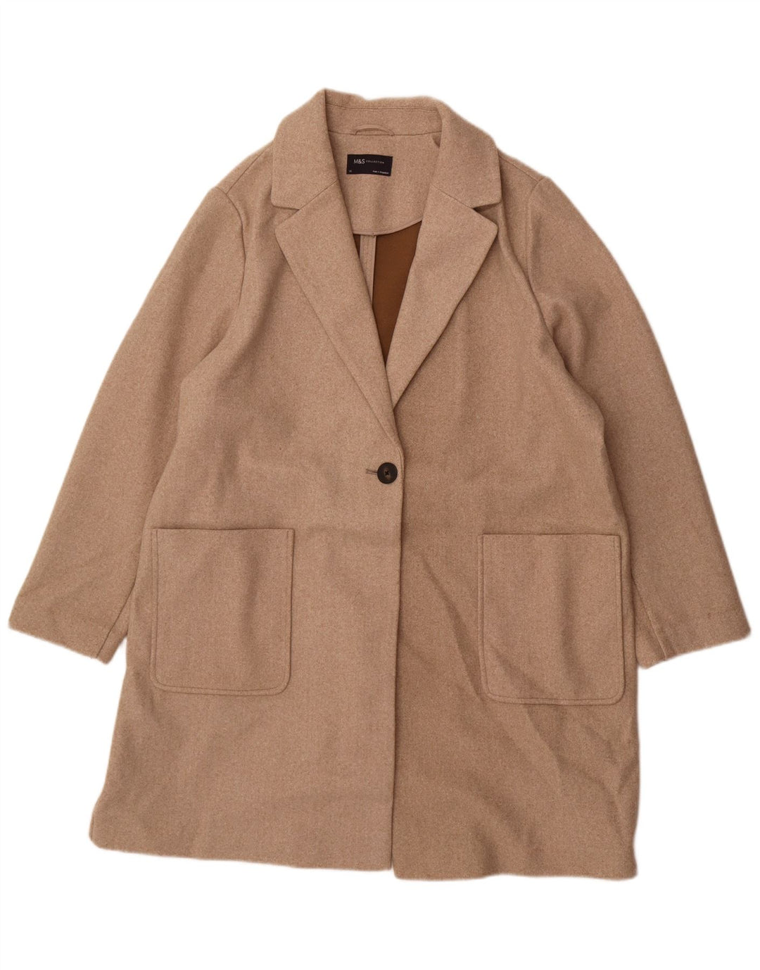 Cappotto da donna Marks & Spencer UK 20 2XL Poliestere beige