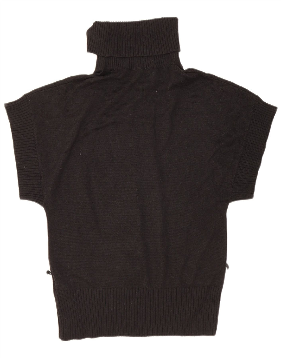 Maglione maglione collo alto a maniche corte da donna Oasis UK 12 medio nero