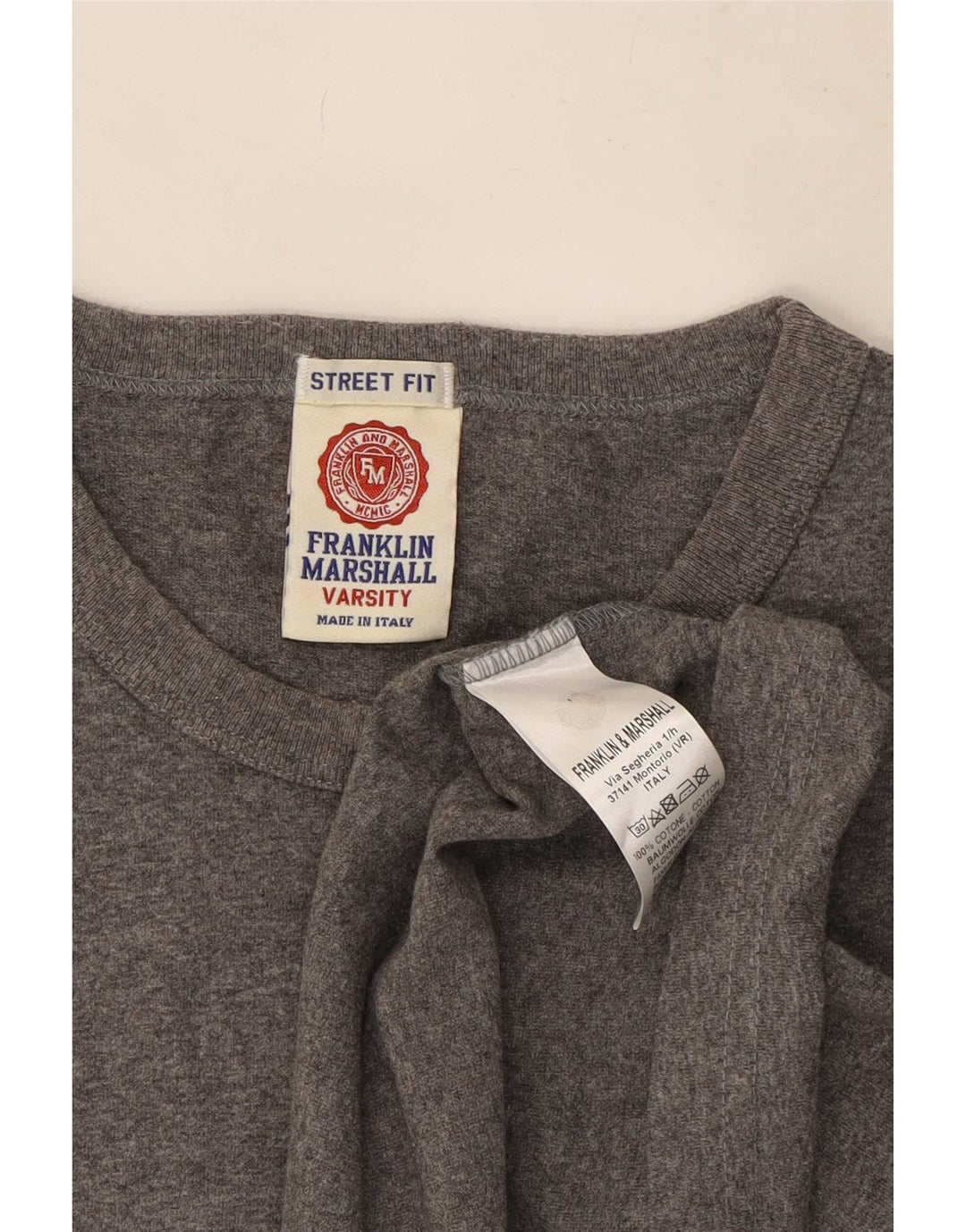 T-shirt da uomo Franklin & Marshall Top in cotone grigio medio