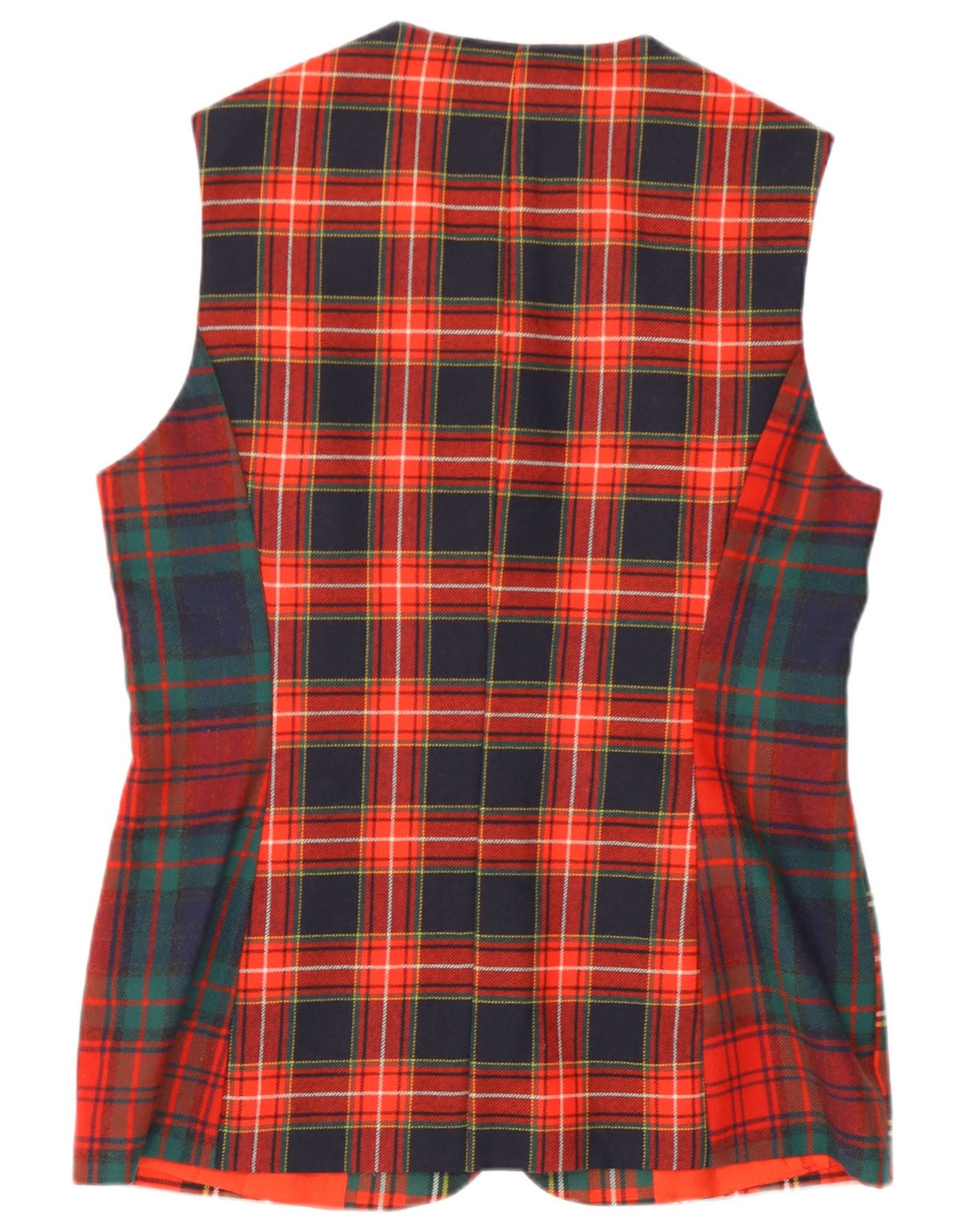 Gilet Lungo Donna Trussardi IT 46 Large Plaid Rosso in Lana Vergine