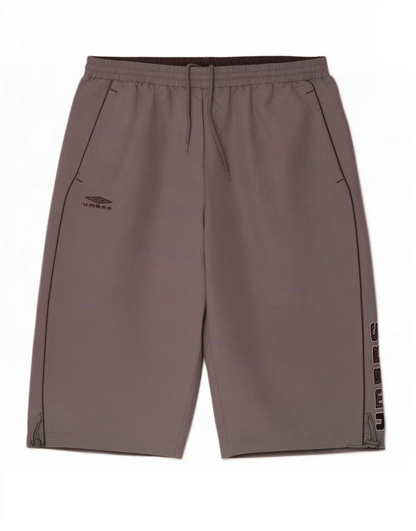 Pantaloncini sportivi Umbro da uomo con grafica Bermuda, grandi, in poliestere grigio