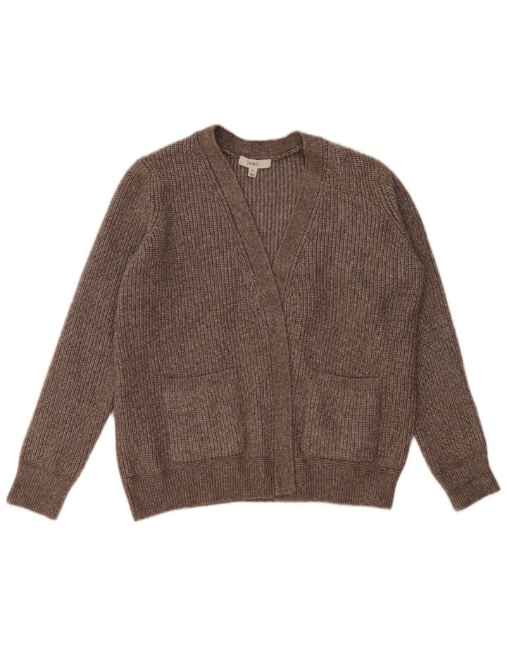 Maglione cardigan oversize da donna Marks & Spencer UK 14 Grigio medio chiazzato