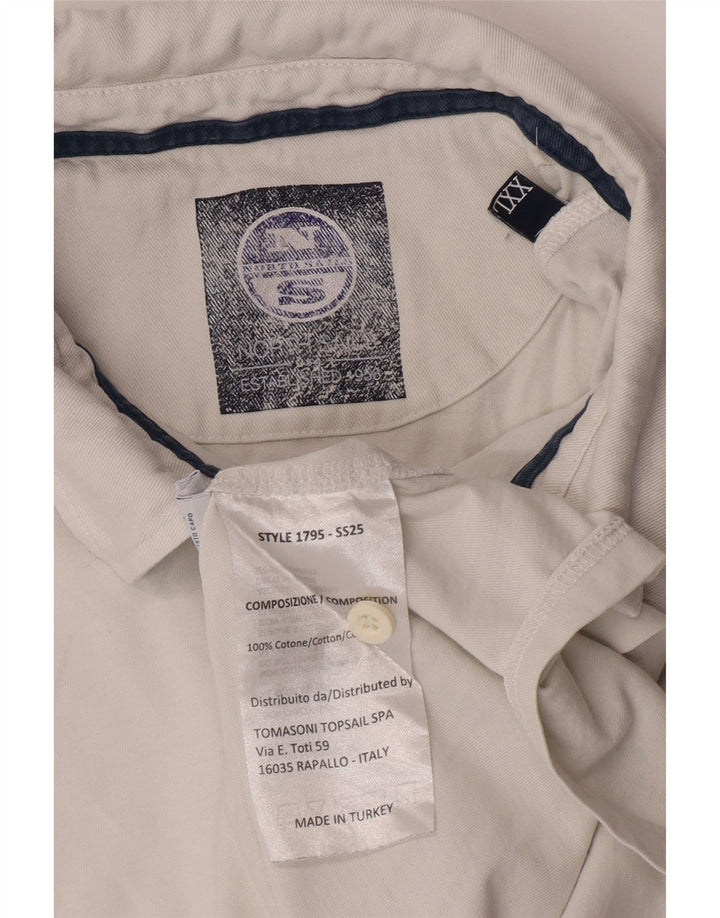 Polo grafica da uomo North Sails 2XL in cotone bianco