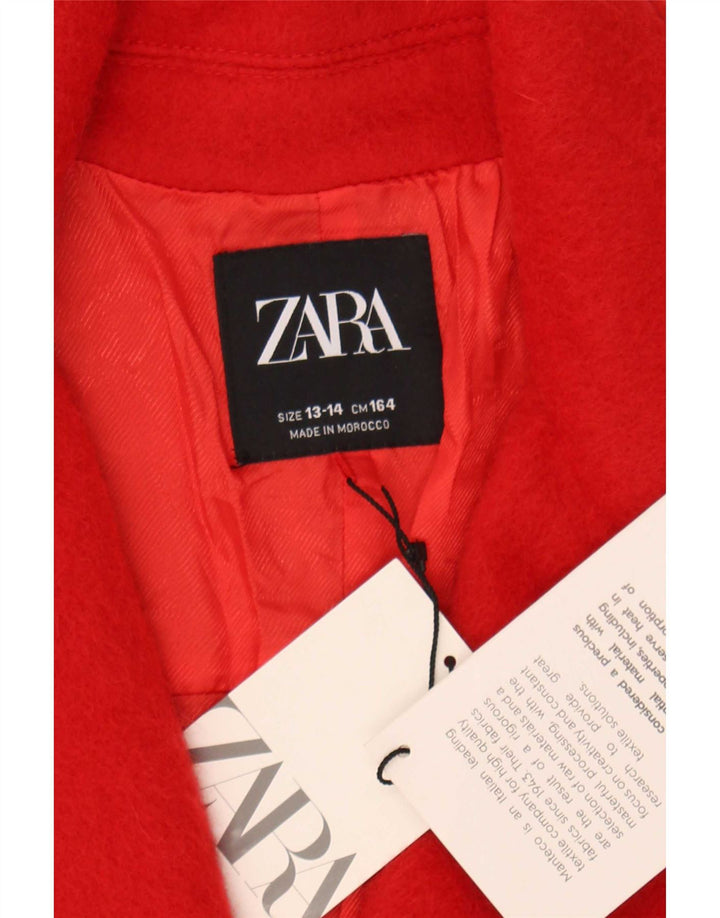 Giacca Blazer Doppiopetto Zara per Ragazze 13-14 Anni in Lana Rossa