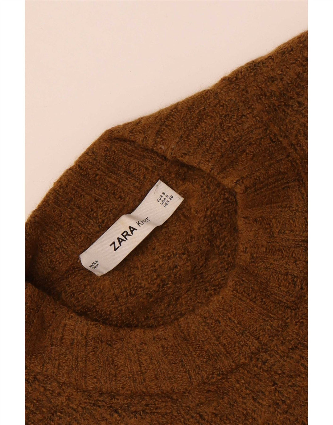 Maglione girocollo oversize da donna Zara UK 10 piccolo kaki
