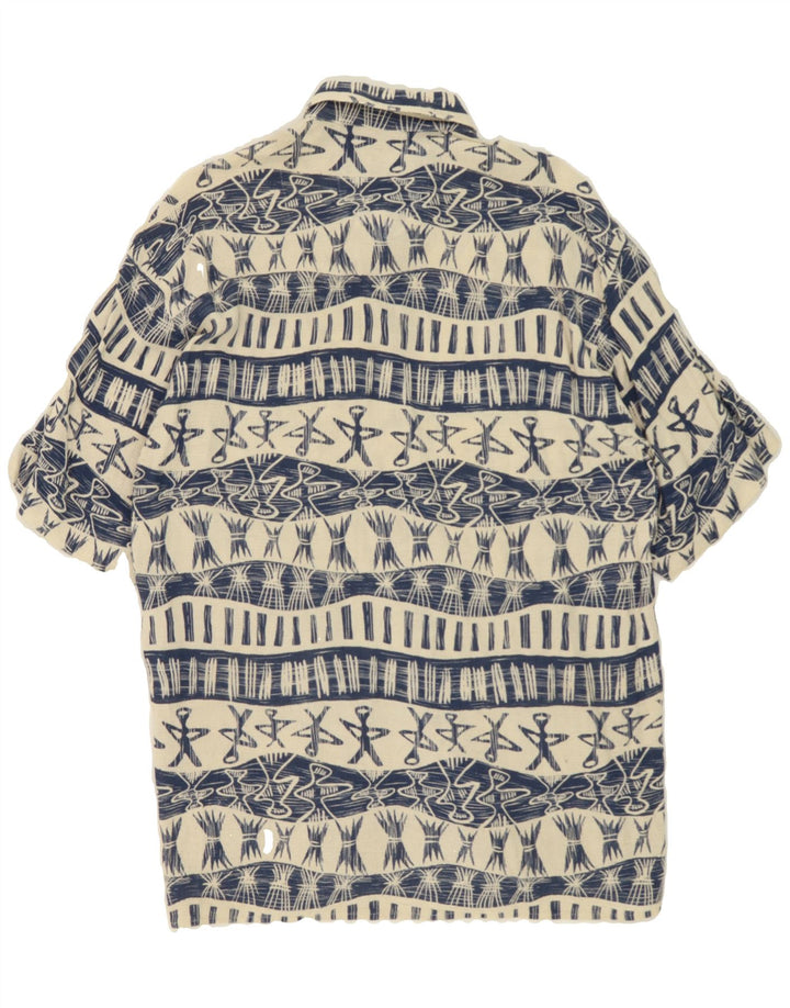 CONTE MASSIMO Mens Abstract Pattern Shirt Size 39/40 Medium Beige Vintage Conte Massimo and Second-Hand Conte Massimo from Messina Hembry 