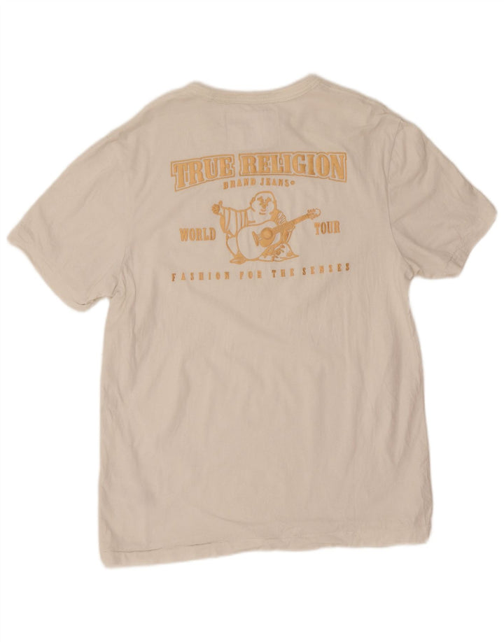 T-shirt grafica da uomo True Religion Top in cotone bianco medio