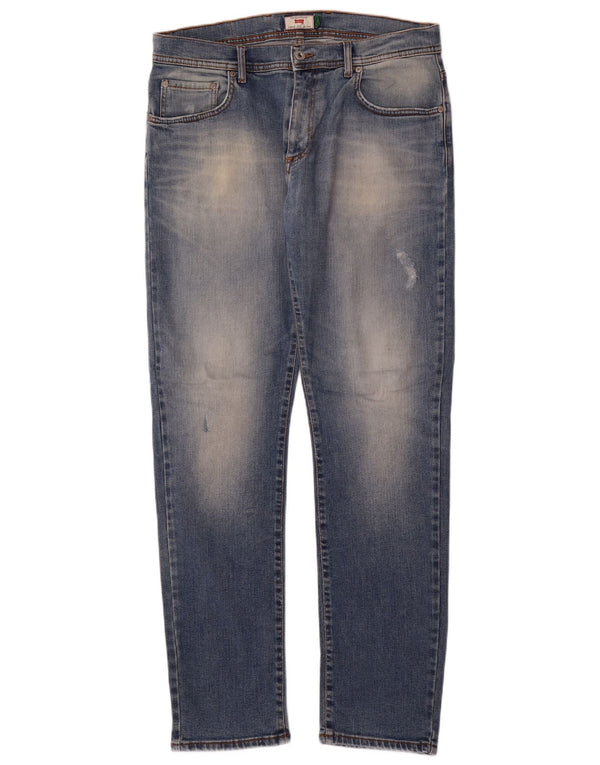 Jeans slim invecchiati da uomo Carrera W34 L33 cotone blu