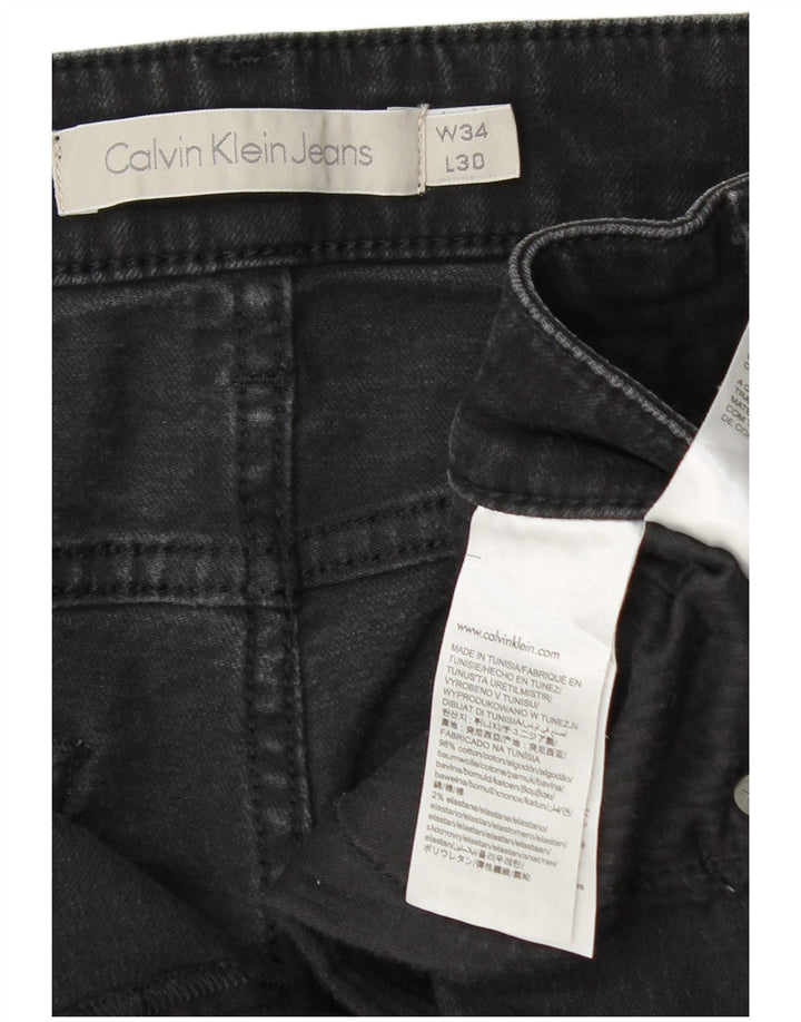 CALVIN KLEIN Jeans slim da uomo W34 L30 cotone nero