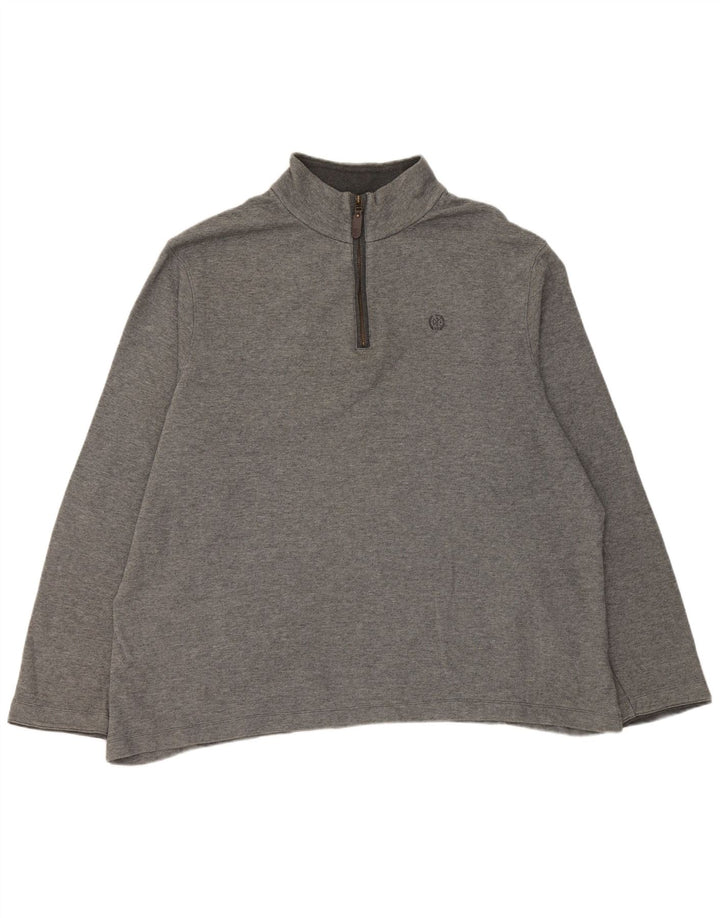 Felpa con collo con zip da uomo Marks & Spencer UK 47/49 2XL Grigio