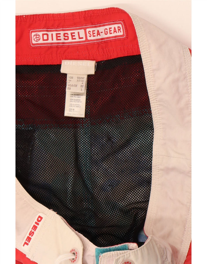 Pantaloncini da bagno da uomo Diesel in cotone mimetico blu medio