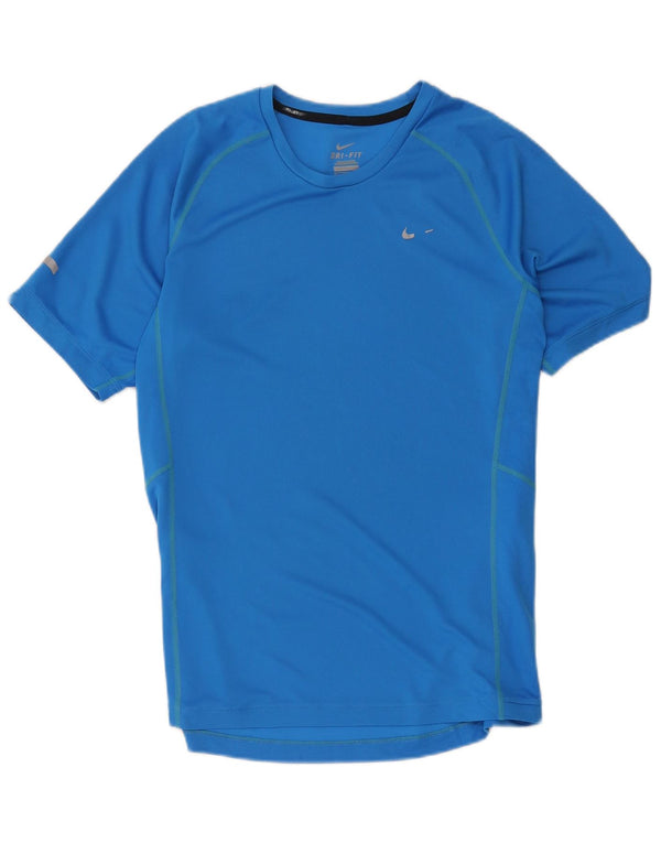T-shirt Nike Dri Fit da uomo, top in poliestere blu medio