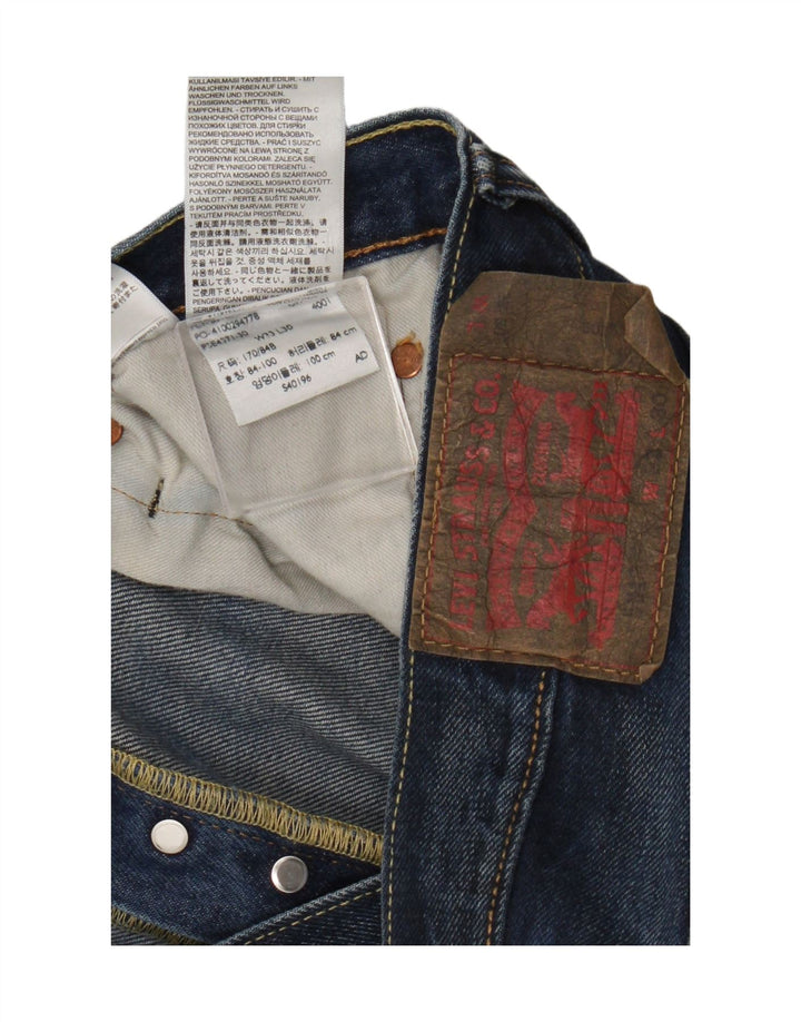 Jeans dritti da uomo Levi's W33 L30 in cotone blu navy