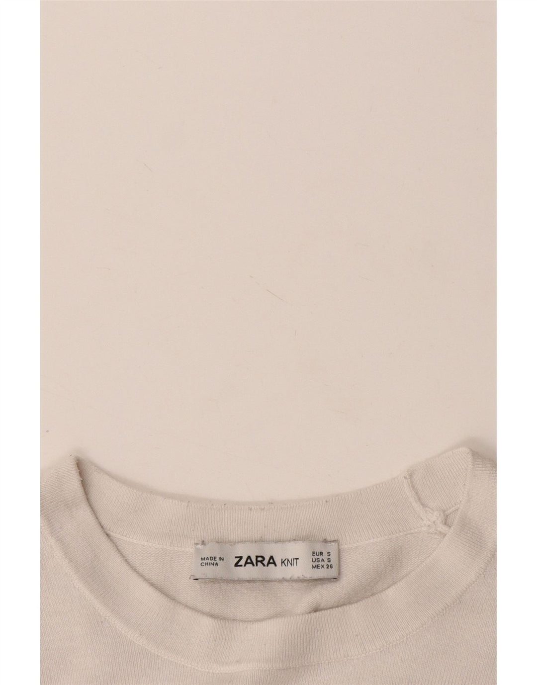 Maglione maglione girocollo da donna Zara UK 10 piccolo bianco