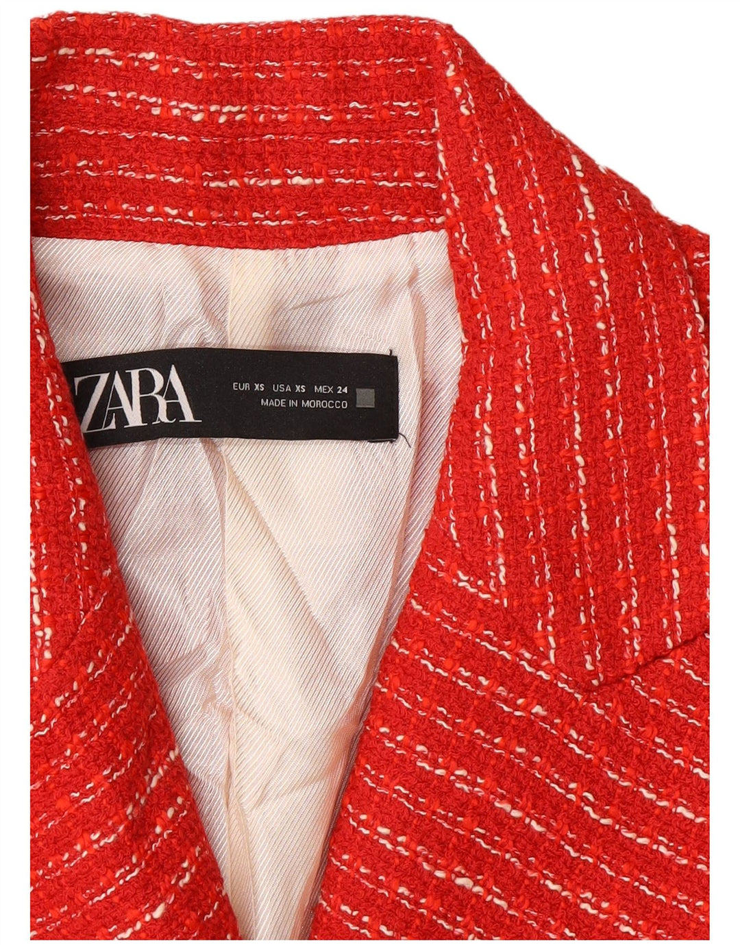Giacca blazer doppiopetto da donna Zara UK 6 XS rossa a righe