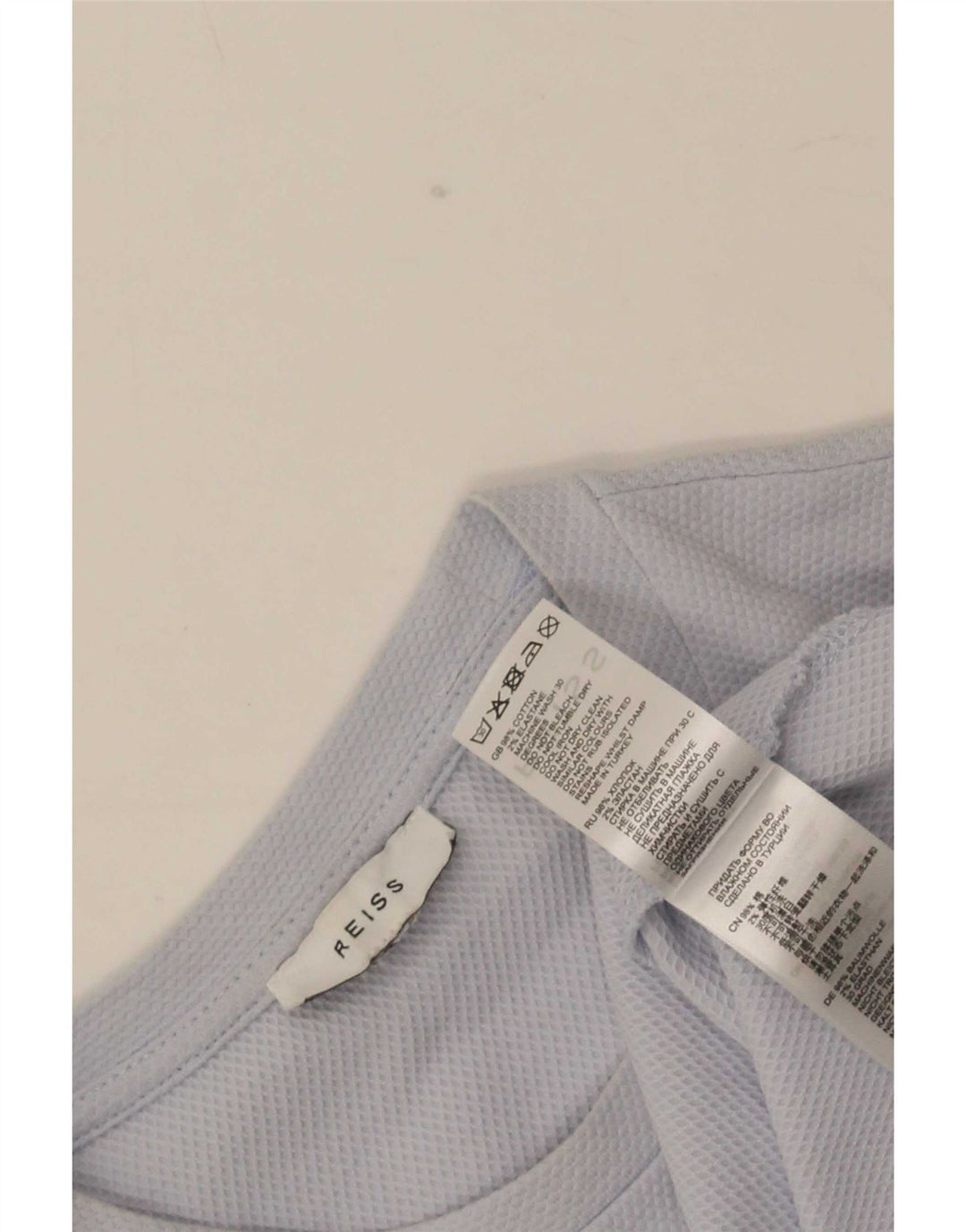T-shirt da uomo Reiss Top in cotone blu medio