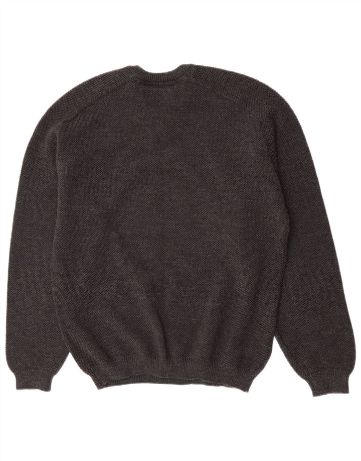 Maglione da uomo con scollo a V White Sails Lana vergine grigio medio