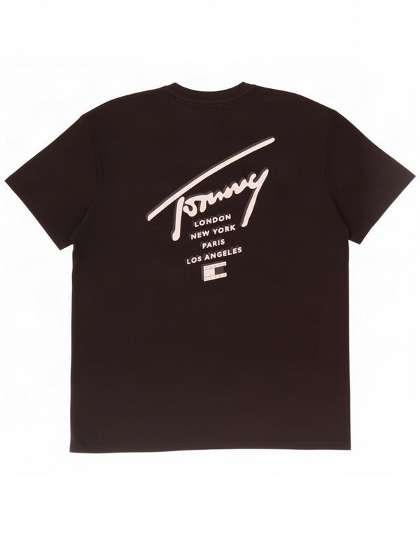 T-shirt grafica da uomo Tommy Hilfiger Top 2XL cotone nero
